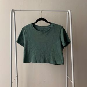 Urban Outfitters Green Cropped T-Shirt